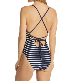 La Blanca Capri Stripe X Back Mio One Piece Swimsuit LB1VB24 -Freya Fashion Shop la blanca labl01 lb1vb24 bs
