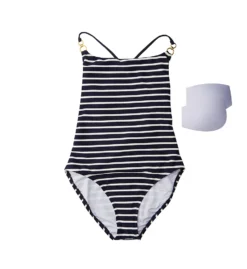 La Blanca Capri Stripe X Back Mio One Piece Swimsuit LB1VB24 -Freya Fashion Shop la blanca labl01 lb1vb24 cs6