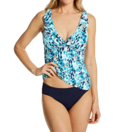 La Blanca Seaglass Shores Surplice Ruffle Tankini Swim Top LB2CG89 -Freya Fashion Shop la blanca labl01 lb2cg89 cs1