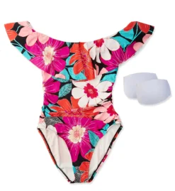 La Blanca In Full Bloom Off The Shoulder Ruffle Swimsuit LB2CJ11 -Freya Fashion Shop la blanca labl01 lb2cj11 cs6