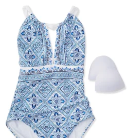 La Blanca Mediterranean Breeze High Neck One-Pc Mio Swimsuit LB2CZ27 -Freya Fashion Shop la blanca labl01 lb2cz27 cs5