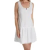 La Cera 100% Cotton Sleeveless Floral Embroidered Chemise 1090C -Freya Fashion Shop la cera lace01 1090c gs