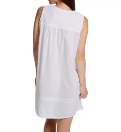 La Cera 100% Cotton Woven White Embroidered Short Gown 1163C -Freya Fashion Shop la cera lace01 1163c bs