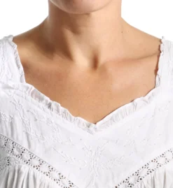 La Cera 100% Cotton Woven Embroidered Pinafore Gown 1205G -Freya Fashion Shop la cera lace01 1205g cs1