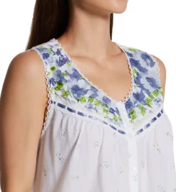La Cera 100% Cotton Woven Sleeveless Chemise 1209C -Freya Fashion Shop la cera lace01 1209c cs1