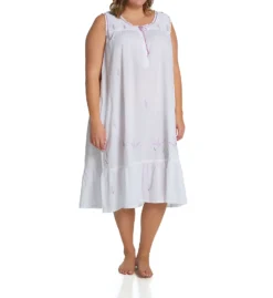 La Cera 100% Cotton Woven Sleeveless Nightgown 1283G -Freya Fashion Shop la cera lace01 1283g cs6