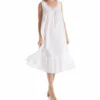 La Cera 100% Cotton Woven Sleeveless Nightgown 1283G -Freya Fashion Shop la cera lace01 1283g gs