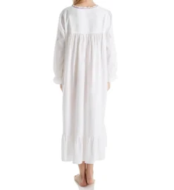 La Cera 100% Cotton Woven Embroidery Long Sleeve Gown 1283R -Freya Fashion Shop la cera lace01 1283r bs