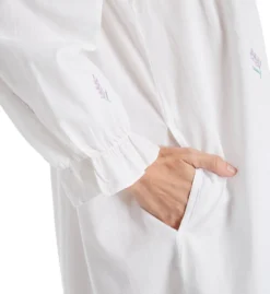 La Cera 100% Cotton Woven Embroidery Long Sleeve Gown 1283R -Freya Fashion Shop la cera lace01 1283r cs2