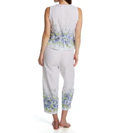 La Cera 100% Cotton Woven Sleeveless Printed Pajama Set 1487-2 -Freya Fashion Shop la cera lace01 1487 2 bs