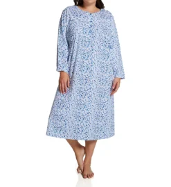 La Cera Cotton Knit Long Sleeve Nightgown 1530 -Freya Fashion Shop la cera lace01 1530 cs6