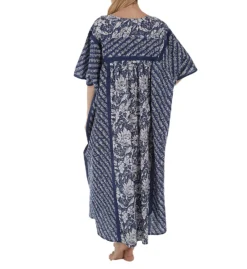 La Cera 100% Cotton Block Pattern Caftan 3004 -Freya Fashion Shop la cera lace01 3004 bs
