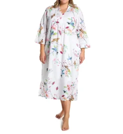 La Cera 100% Cotton Voile Lined Hummingbird Print Caftan 3055 -Freya Fashion Shop la cera lace01 3055 cs6