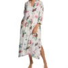 La Cera 100% Cotton Voile Lined Hummingbird Print Caftan 3055 -Freya Fashion Shop la cera lace01 3055 gs