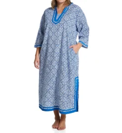 La Cera 100% Cotton Woven Tile Print Caftan 32681 -Freya Fashion Shop la cera lace01 32681 cs6