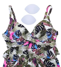 Leilani Royal Palm Gemini Tiered Tankini Swim Top J721731 -Freya Fashion Shop leilani lei01 j721731 cs5
