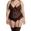 LoveMoi Plus Size Madeline Bustier & Garter 2-Pc Set L1557X