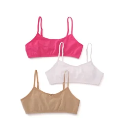 Maidenform Girl Classic Cotton Crop Bralette - 3 Pack H2563 -Freya Fashion Shop maidenform girl maig01 h2563 cs1