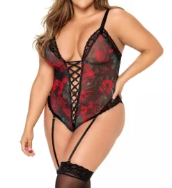 Mapale Plus Size Teddy With Detachable Garter Straps 8699X