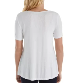 Michael Stars 2x1 Rib V-Neck Swing Tee 9057 -Freya Fashion Shop michael stars star01 9057 bs