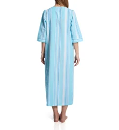 Miss Elaine Seersucker 3/4 Sleeve Long Zip Robe 862602 -Freya Fashion Shop miss elaine miss01 862602 bs