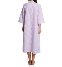 Miss Elaine Seersucker Long Sleeve Long Zip Robe 862612 -Freya Fashion Shop miss elaine miss01 862612 bs
