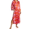 N By Natori Hibiscus Zip Caftan QC0086 -Freya Fashion Shop n by natori nn01 qc0086 gs
