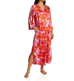 N By Natori Hibiscus Zip Caftan QC0086