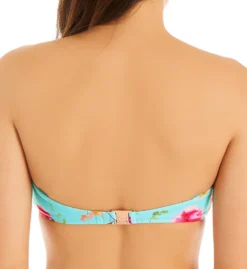 Nanette Lepore Silk Blossoms-Aqua Brielle Bandeau Swim Top L0T1021N -Freya Fashion Shop nanette lepore nan01 l0t1021n bs