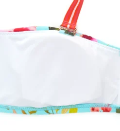 Nanette Lepore Silk Blossoms-Aqua Brielle Bandeau Swim Top L0T1021N -Freya Fashion Shop nanette lepore nan01 l0t1021n cs4