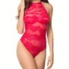 Oh La La Cheri Alizee High Neck Bodysuit With Eyelash Lace 5110644 -Freya Fashion Shop oh la la cheri ohla01 5110644 gs