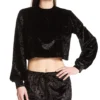 Onzie Long Sleeve Velvet Crop Top 3823