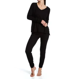 PJ Harlow Rib Long Sleeve V-Neck With Side Slits FRANKIE -Freya Fashion Shop pj harlow pjha01 frankie cs2
