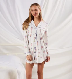 PJ Salvage It's A Wineful Life Butter Jersey Sleepshirt RGWLNS -Freya Fashion Shop pj salvage pjsa01 rgwlns cs2