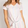 PJ Salvage Washed Ashore Striped Button Front Top ROWAT1 -Freya Fashion Shop pj salvage pjsa01 rowat1 gs