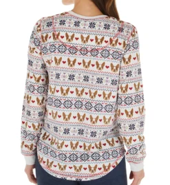 PJ Salvage Silky Velour Long Sleeve Top RUDMLS1 -Freya Fashion Shop pj salvage pjsa01 rudmls1 bs