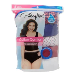 Playtex Cotton Comfort Plus Size Brief Panty - 5 Pack PLCCBF -Freya Fashion Shop playtex play01 plccbf cs1