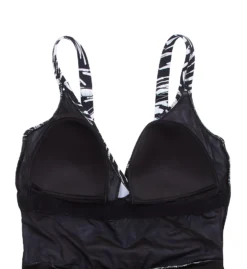 Profile By Gottex Black Swan V-Neck Skirted One Piece Swim Dress BS2134 -Freya Fashion Shop profile by gottex prof01 bs2134 cs6