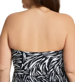 Profile By Gottex Plus Size Black Swan Bandeau Flyaway 1 Pc Swimsuit BS2W45 -Freya Fashion Shop profile by gottex prof01 bs2w45 cs2