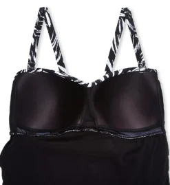 Profile By Gottex Plus Size Black Swan Bandeau Flyaway 1 Pc Swimsuit BS2W45 -Freya Fashion Shop profile by gottex prof01 bs2w45 cs6