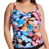 Profile By Gottex Plus Size Color Rush Square Neck Tankini Swim Top CR1W18