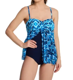Profile By Gottex Ocean Blues Bandeau Flyaway One Piece Swim Dress OB2045 -Freya Fashion Shop profile by gottex prof01 ob2045 cs3