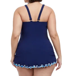 Profile By Gottex Plus Size Ocean Blues One Piece Swim Dress OB2W88A -Freya Fashion Shop profile by gottex prof01 ob2w88a bs