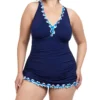 Profile By Gottex Plus Size Ocean Blues One Piece Swim Dress OB2W88A -Freya Fashion Shop profile by gottex prof01 ob2w88a gs