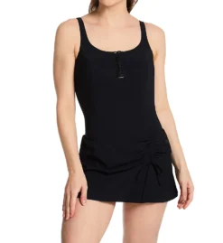 Profile By Gottex Twist Round Neck Skirted One Piece Swimdress TT2097