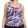 Profile By Gottex Plus Wild Parade D Cup Underwire Tankini Swim Top WP1W18 -Freya Fashion Shop profile by gottex prof01 wp1w18 gs