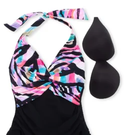 Profile By Gottex Wild Parade Halter Swim Dress One Piece WP2001 -Freya Fashion Shop profile by gottex prof01 wp2001 cs5