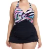 Profile By Gottex Plus Size Wild Parade Halter One Piece Swim Dress WP2W01 -Freya Fashion Shop profile by gottex prof01 wp2w01 gs
