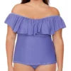 Raisins Curve Plus Size Calina Solids Tortuga Tankini Swim Top G840023