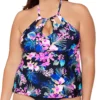 Raisins Curve Plus Size Freshwater Rosalie Tankini Swim Top G840215 -Freya Fashion Shop raisins curve raic01 g840215 gs